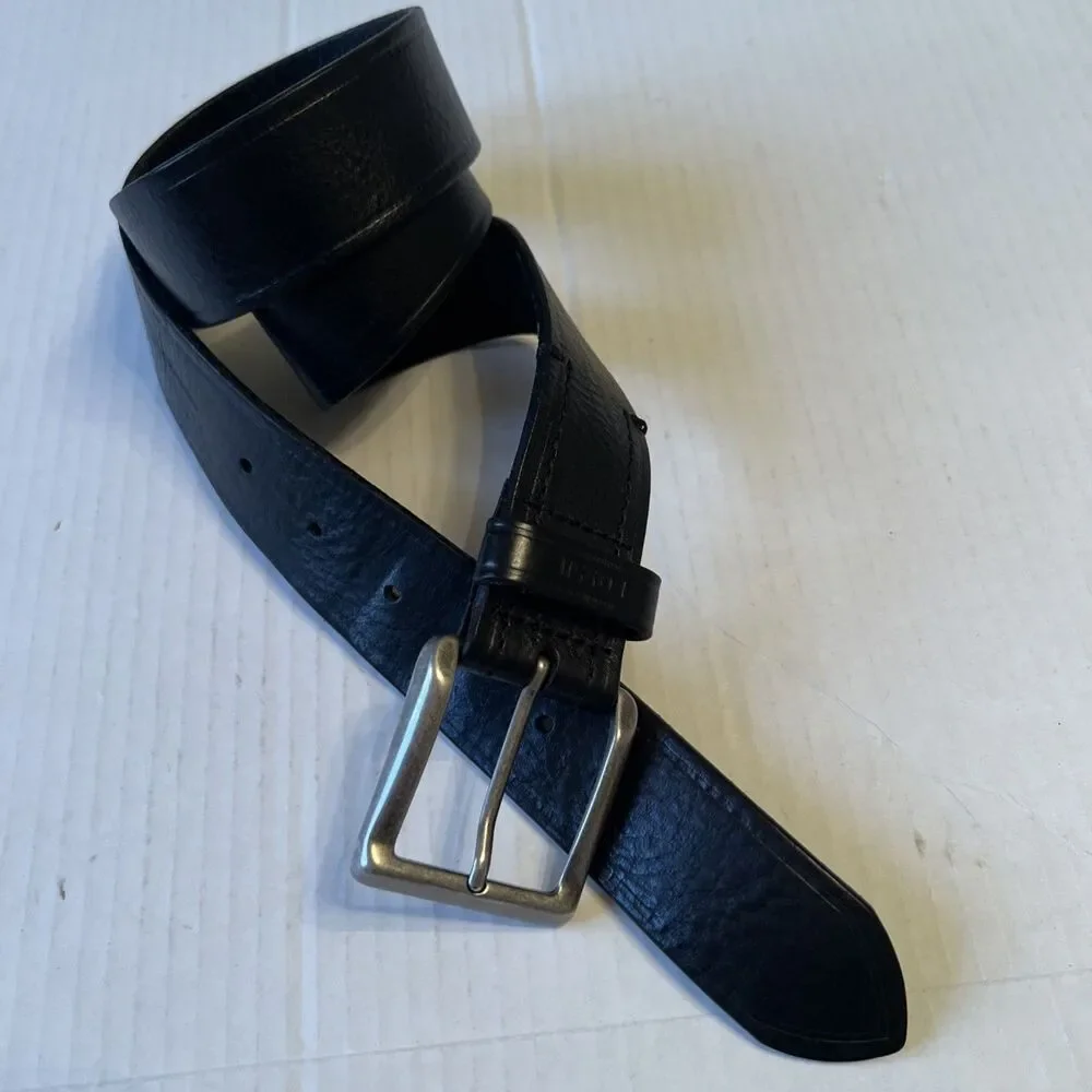 Fossil 34/85 Leather Belt Black Mens VERY GOOD
